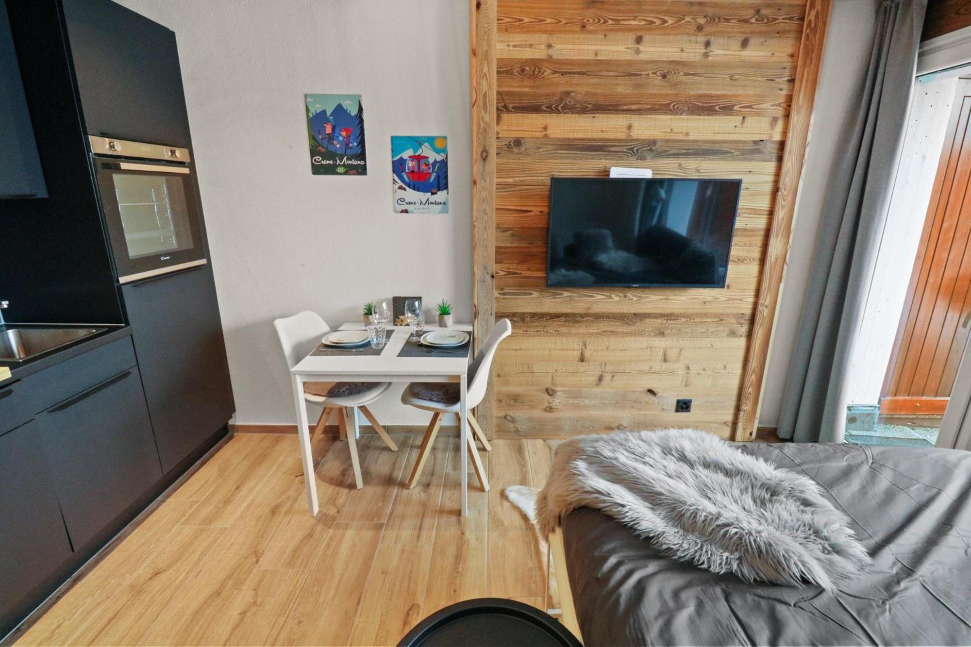 Joli Studio Avec Parking Gratuit Кран-Монтана Экстерьер фото