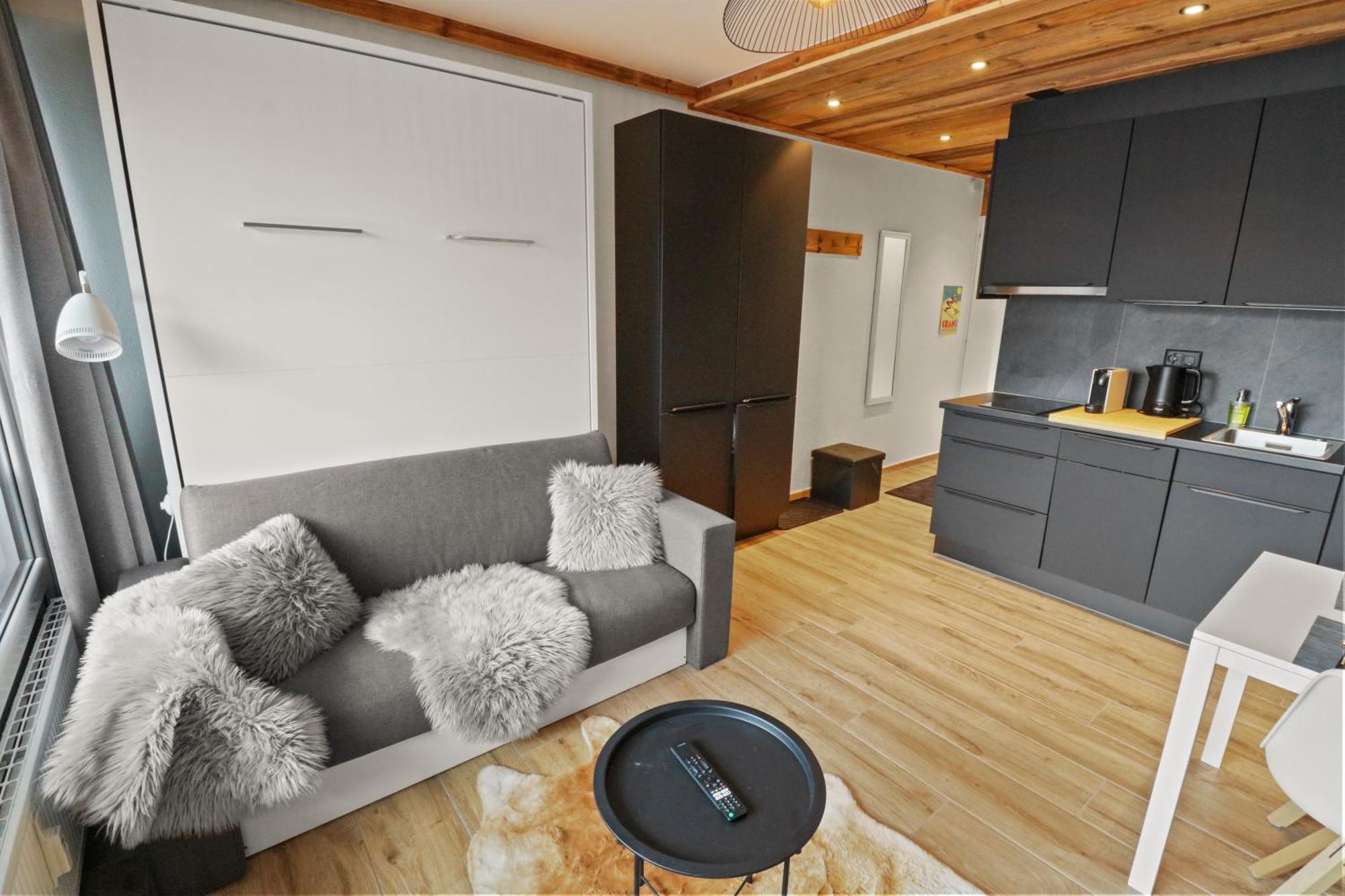 Joli Studio Avec Parking Gratuit Кран-Монтана Экстерьер фото